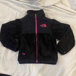 The North Face Black Fleece Jacket with Pink Zipper